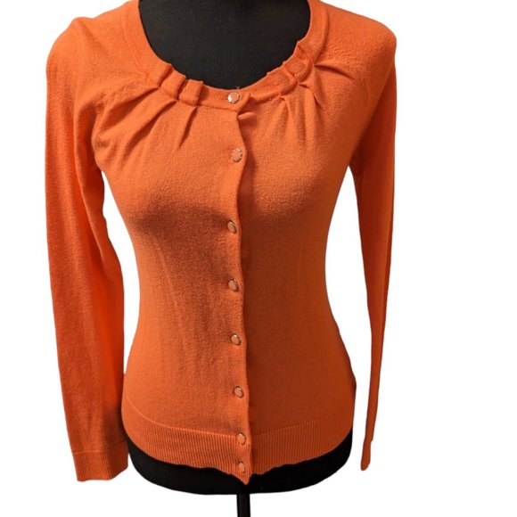 New York & Company Sweaters - New York and Company Orange Long Sleeve Cardigan Size: XS